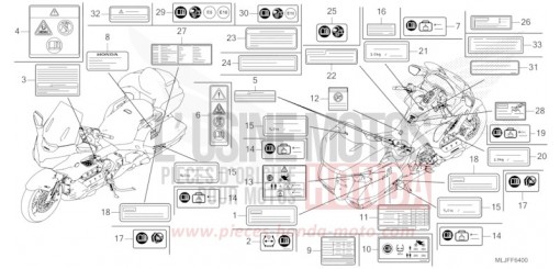 ETIQUETTE DE PRECAUTIONS GL1800BDS de 2025